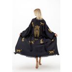 Befera Design Müslin Kimono %100 Pamuklu Leopar Baskılı Desenli Bornoz Kaftan Sabahlık