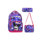 BEGATİ ÇANTA KUROMİ Üçlü Kız Çocuk İlkokul Okul Çantası+ Termal Beslenme + Kalemlik