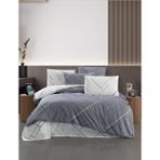 Beğenal Reflection Grey Ranforce Light Pamuklu Çift Kişilik Nevresim Takımı - Gri - Lacivert - Beyaz - 200 x 220 cm
