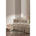 Beğenal Safir Bej Ranforce Light Battal Boy Nevresim Takımı (220X240 Cm) - Kahve - Bej - 220 x 240 cm
