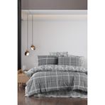 Beğenal Safir Gri Ranforce Light Pamuklu Çift Kişilik Nevresim Takımı - Gri - Beyaz - 200 x 220 cm