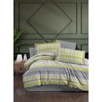 Beğenal Valeria Elegance Pamuklu Çift Kişilik Nevresim Takımı - Açık Yeşil - Gri - 200 x 220 cm