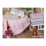 BEGENALHOME Kadife Ponponlu Kafes Desenli 6’lı El ve Yüz Havlu Seti | 50x90 cm Pamuklu