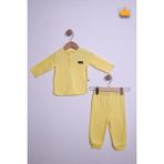 Begi %100 Pamuk Çıtçıtlı Sweat Pantolon Takım 352 - Sarı - 3 - 6 Ay