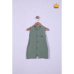 Begi %100 Pamuk Müslin Kız Erkek Bebek Geniş Askılı Çıtçıtlı Tulum 22405 - 9 - 12 Ay - Yeşil