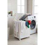 Begin Power Tekerlekli Katlanabilir 2 Bölmeli 100 Litre Çamaşır ve Oyuncak Sepeti – Pratik Ev Düzenleyici - Beyaz