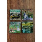 Begoloni Stone Decor Doğal Taş Bardak Altlığı - Claude Monet Eserleri Baskılı 10x10cm Stone Coasters