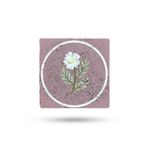 Begoloni Stone Decor Doğal Taş Nihale 15x15cm Mor Zemin Çiçek Baskılı Çaydanlık Altlığı-tencere Tava Altlığı