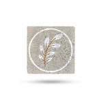 Begoloni Stone Decor Doğal Taş Nihale 20x20cm Çiçek Baskılı Taş Nihale Çaydanlık Altlığı-tencere Tava Altlığı