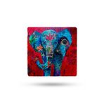 Begoloni Stone Decor Doğal Taş Nihale 20x20cm Fil Baskılı Nihale, Ev Dekorasyon Çaydanlık Altlığı-tencere Tava Altlığı
