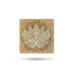 Begoloni Stone Decor Doğal Taş Nihale 20x20cm Lotus Çiçeği Baskılı Taş Çaydanlık Altlığı-tencere Tava Altlığı