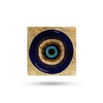 Begoloni Stone Decor Doğal Taş Nihale 20x20cm Nazar Boncuğu Baskılı Çaydanlık Altlığı-tencere Tava Altlığı
