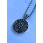 Begondio Mızraklı Vegvisir Pusula El İşçiliği Paslanmaz Çelik Zincir Erkek Kolye