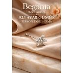 Begonia 925 Ayar Gümüş Yusufçuk Figürlü Minimal Zirkon Tek Taşlı Hızma