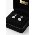 Begonia Accessories 925 Ayar Gümüş Minimal Kare Zirkon Taşlı 1 Çift 7 mm Küpe – Unisex Gümüş Takı, Zarif & Şık Tasarım, Günlük ve Özel Gün Kullanımı, Minimal Tek Taş, Hediye İçin Kutulu