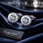 Begonia Accessories Vip Çelik 9mm Yuvarlak Zirkon Taşlı 1 Çift Küpe - Antialerjik Paslanmaz Kararmaz Takı - Standart - Gümüş