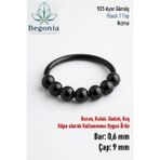 Begonia Siyah 925 Ayar Gümüş 7 Top Halka Hızma