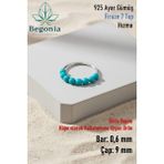 Begonia Turkuaz 925 Ayar Gümüş 7 Top Halka Hızma