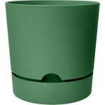 Begonya 9 Litre Plastik Saksı Dekoratif Drenaj Tabaklı Saksı - Koyu Yeşil