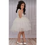 BEGONYA BEBECE KIDS Bebece kids beyaz pullu tüllü abiye mezuniyet özel gün kutlama elbisesi