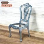 Begonya Sandalye Sert Plastik Gümüş Koltuk Bahçe Balkon Mutfak Yemek Masası Sandalyesi