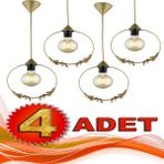 Begüsa Haliç Tekli Eskitme 4 Adet Bal Sarısı Avize