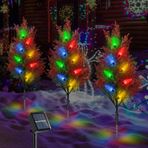 BeHiller Çilek Noel Süslemeleri Dış Mekan, 2 Paket 40LED C6 Çilek Ağacı Güneş Bahçe Işıkları Noel Süsleri Hediye Dekoru, Ev/Çim/Sundurma Dekoru için Güneş Noel Ağacı Işıkları