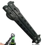 Behone Kelebek Şişe Açacağı Kelebek Tirbuşon Şişe Açacağı Kelebek Bıçak Tarzı Eğitmen Aracı Metal Bira Siyah Bar Malzemeleri-Siyah