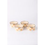 Beige Emaye 4’lü Kase Çerezlik, Kahvaltılık, Reçellik, Zeytinlik, Sunumluk Seti 8cm 200 ml - Çok Renkli