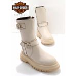Beige Leather Kadın Bot & Bootie HD0777056603 - Bej