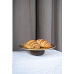 Beige & Stone Ahşap Tabanlı Gold 23 cm Yuvarlak Servis/sunum Tabak Dekoratif Stand