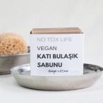 Beige & Stone Doğal Mutfak Seti | 11,5 cm Çelik Sabunluk & Sandal Ağacı Yağlı Katı Bulaşık Sabunu 200 gr
