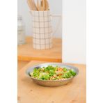 Beige & Stone Metal 21 cm Salata Kısır Meyve Sunum Tabağı