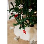 Beige & Stone Püsküllü Yılbaşı Çam Ağaç Altı Örtüsü 100 cm Çaplı