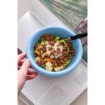 Beige & Stone Seramik Donut Bowl Kahvaltılık Tatlı Salata Kase Mavi