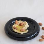 Beige & Stone Seramik Küçük Boy Parlak Siyah Donut Tatlı Tabağı 14 cm Yuvarlak Şekil