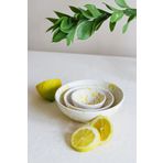 Beige & Stone Seramik Sarı Benekli Salata Bowl Kahvaltılık Çorba Sunum Kase 3'lü Set