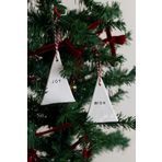Beige & Stone Yılbaşı El Yapımı Seramik 2 Li Çam Ağacı Süsü Joy Wish