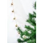 Beige & Stone Yılbaşı Jüt İp Gold Yuvarlak Çanlı Zincir Noel Çam Ağaç Süsü