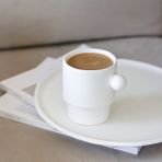 Beige&Stone Colorfull Coffe Collection Top Kulplu El Yapımı Seramik Kupa - Beyaz