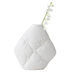BEIJIALY Beyaz Seramik Çiçek Vazo, Soyut Minimalist Vazo, Ev Dekorasyonu için Benzersiz Çiçek Vazo, Şömine için Pampas Çim Vazo, Boho Vazo Masa Merkezinde Dekoratif Vazo(L-Beyaz)
