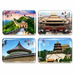 Beijing Buzdolabı Mıknatısları Seti 4 Paket 2,6 İnç Kristal Cam Reçine Hatıra