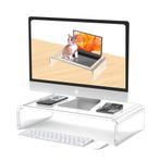 Beimu Akrilik Monitör Standı Yükseltici Bilgisayar Monitörü Yükseltici Bilgisayar Monitörü Standı veya Tutucu Şeffaf Monitör Standı Akrilik Dizüstü Bilgisayar Standı Akrilik Monitör Yükseltici Beyaz Monitör Standı Akrilik Bilgisayar Standı