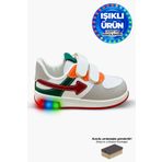 Beınsteps Çocuk Bebek Ayakkabı Rahat Ortopedik Nefes Alır Buz Kırmızı Çocuk Işıklı Spor Ayakkabı
