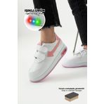 Beınsteps Kız Çocuk Bebek Ayakkabı Rahat Ortopedik Nefes Alır Beyaz Pembe Kız Çocuk Işıklı Spor Ayakkabı
