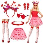 Beipegin Amor kostüm bayan, tül etek, kalp saç bandı, kalp güneş gözlüğü, küpe, kolye, romantik Cupid kostümleri, sevgililer günü, karnaval, parti, kostümlü oyun için aksesuarlar