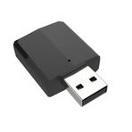 BeisDirect-BeisDirect 3 in 1 USB Bluetooth 5.0 Ses Verici Alıcı Adaptörü ile 3.5mm AUX Kablosu için TV/Kulaklık/PC/Araba/Ev Stereo (Siyah)
