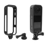 BeisDirect Insta360 X5 Çerçeve için Koruyucu Çerçeve Kafesi Koruyucu Kılıf Muhafaza Çerçevesi Kapak Kabuğu 1/4 Dişli Delikli Insta360 X5 Kamera için Çift Soğuk Ayakkabı Montajı (Siyah Dikey)