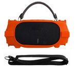 BeisDirect JBL Charge 6 Taşınabilir Bluetooth Hoparlör için Silikon Kılıf Kapak, Yumuşak Koruyucu Kılıf Cilt Seyahat Taşıma Koruyucu Kılıf Omuz Askılı ve Bisiklet Sabit Kayışı (Turuncu)
