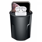 BeisDirect Qi Kablosuz Araç Şarj Cihazı AirpodsPro 3/2 Kablosuz Şarj 2 USB 3.0 Şarj Portu ile Samsung S10/S9/S8/S7/S6 için iPhone 13/12/X/8 Hızlı Araba Kupası Şarj Cihazı Telefon Standı Tutucu